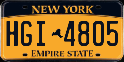 NY license plate HGI4805