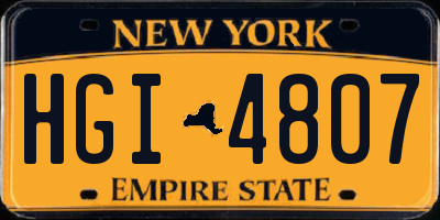 NY license plate HGI4807