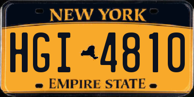 NY license plate HGI4810