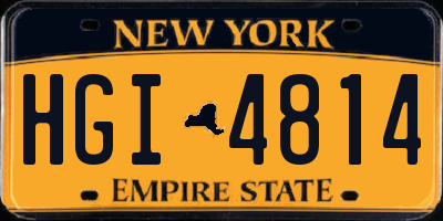 NY license plate HGI4814