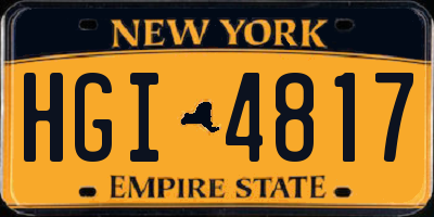 NY license plate HGI4817