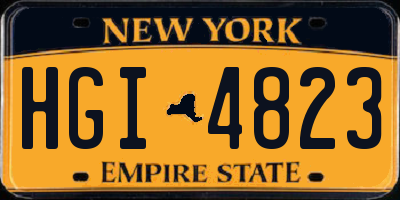 NY license plate HGI4823