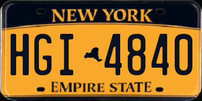 NY license plate HGI4840