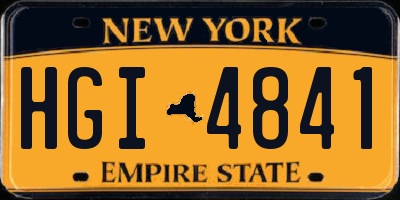 NY license plate HGI4841
