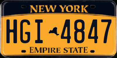 NY license plate HGI4847