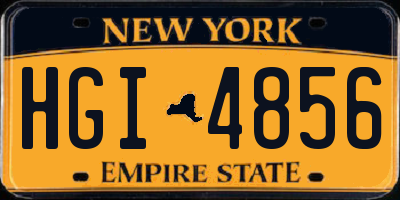 NY license plate HGI4856