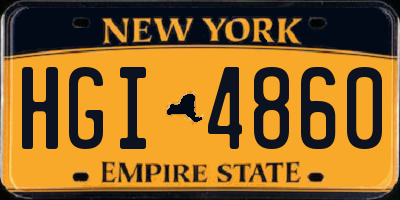 NY license plate HGI4860