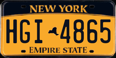 NY license plate HGI4865