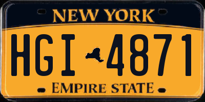 NY license plate HGI4871