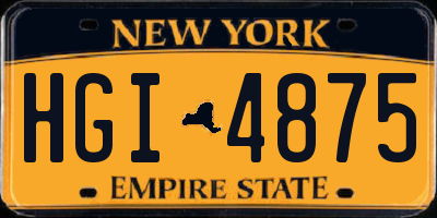 NY license plate HGI4875