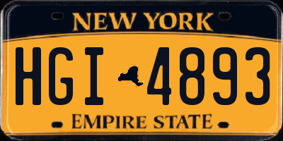 NY license plate HGI4893