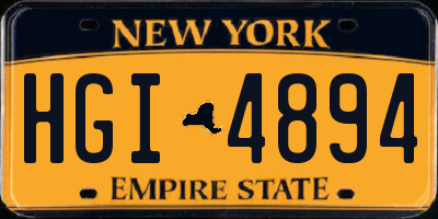 NY license plate HGI4894