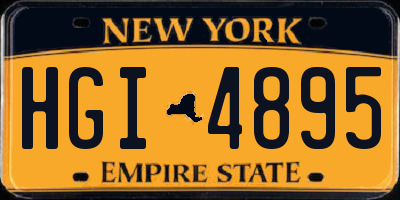 NY license plate HGI4895