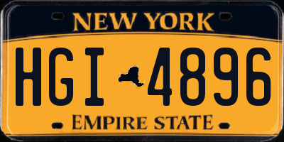 NY license plate HGI4896