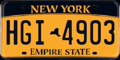 NY license plate HGI4903