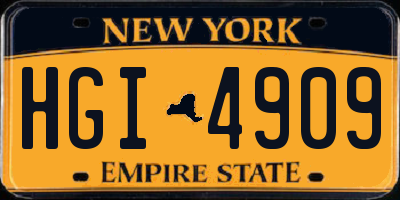 NY license plate HGI4909