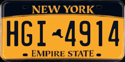 NY license plate HGI4914