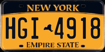 NY license plate HGI4918