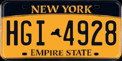 NY license plate HGI4928