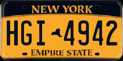 NY license plate HGI4942