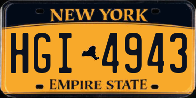 NY license plate HGI4943