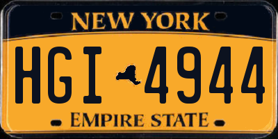 NY license plate HGI4944
