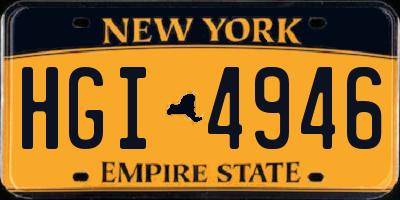 NY license plate HGI4946