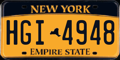 NY license plate HGI4948