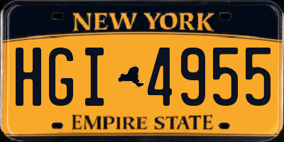 NY license plate HGI4955