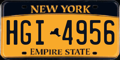 NY license plate HGI4956