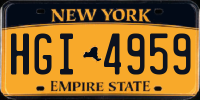 NY license plate HGI4959
