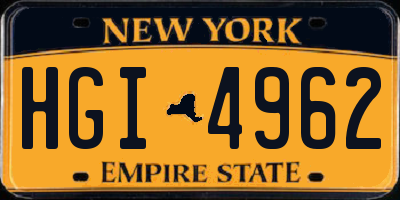 NY license plate HGI4962