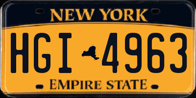 NY license plate HGI4963