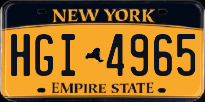 NY license plate HGI4965