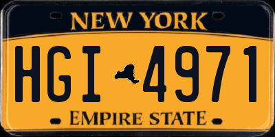 NY license plate HGI4971
