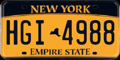 NY license plate HGI4988