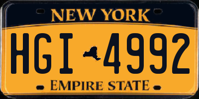 NY license plate HGI4992