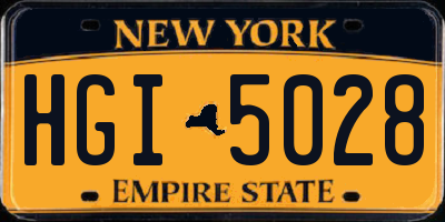 NY license plate HGI5028
