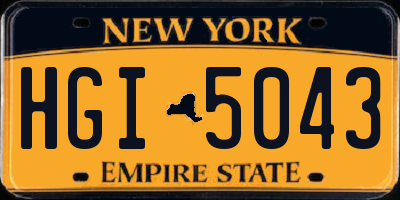 NY license plate HGI5043