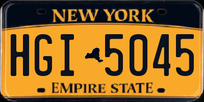 NY license plate HGI5045
