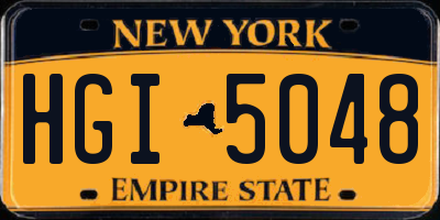 NY license plate HGI5048