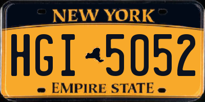 NY license plate HGI5052