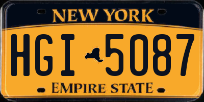 NY license plate HGI5087