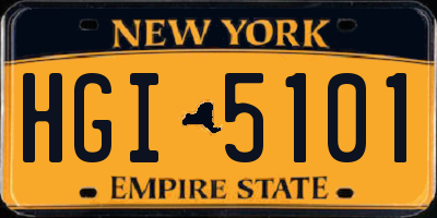 NY license plate HGI5101