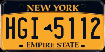 NY license plate HGI5112
