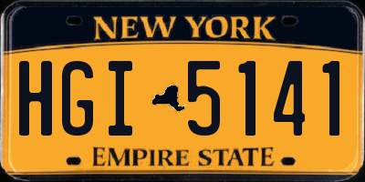 NY license plate HGI5141