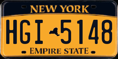 NY license plate HGI5148