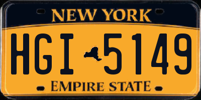 NY license plate HGI5149