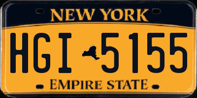 NY license plate HGI5155
