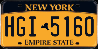 NY license plate HGI5160